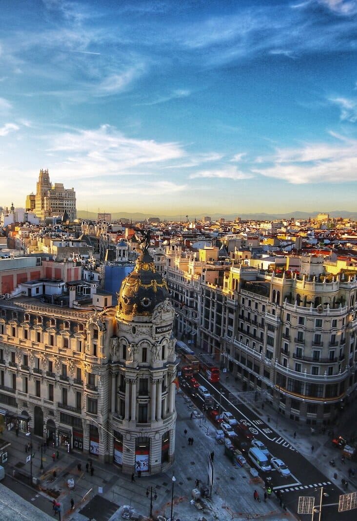 city scale under blue sky